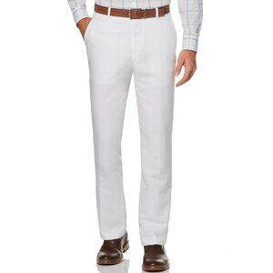Perry Ellis Men Linen/Cotton Pants Bright White Lined 38 x 30m Brand NEW